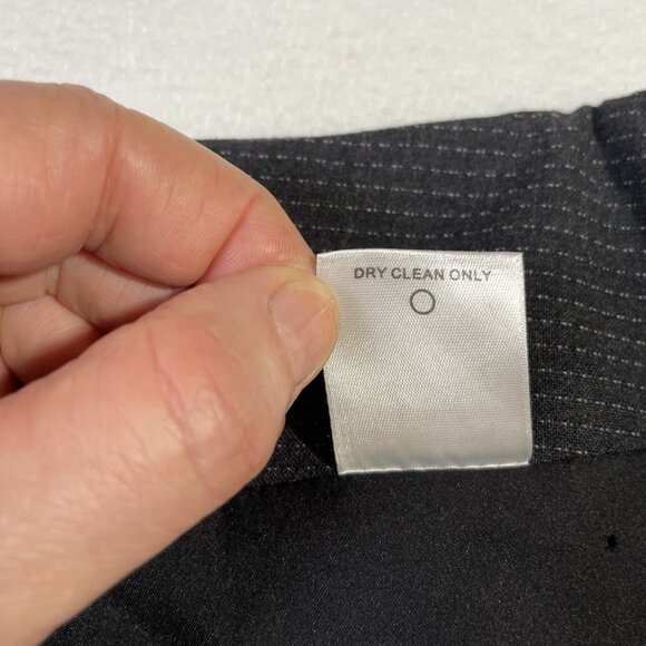 Classiques Wool Stretch Tulip Hem Skirt Size 12 Black Charcoal Pinstripe - Picture 13 of 13